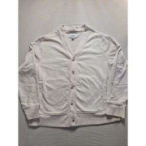 Goodfellow & Co Men's Fleece Cardigan Sweater Cream Large